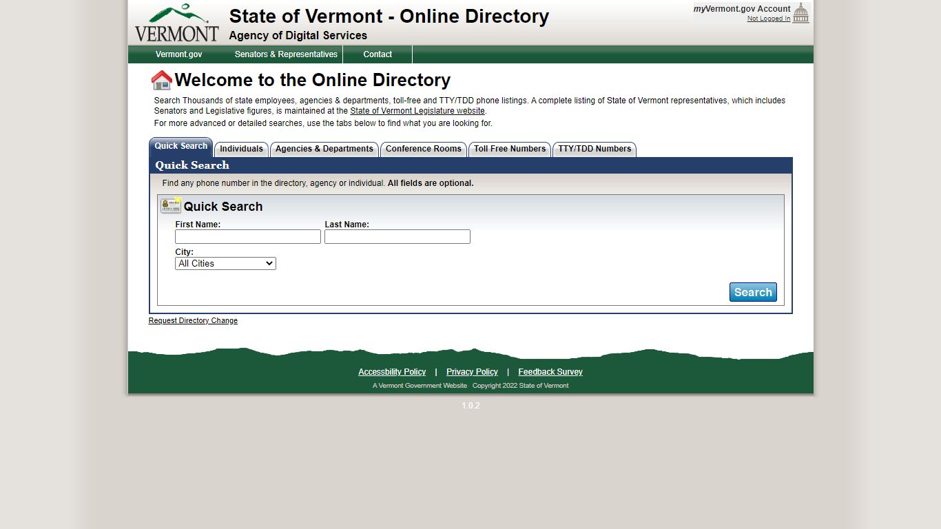 State of Vermont - Online Directory